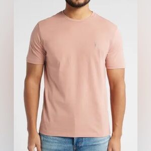 All Saints Men's Light Peach Regular Fit Crew Neck Short Sleeve T-Shirt Size XXL